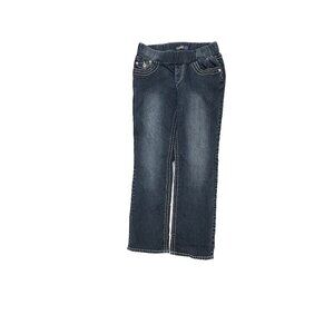 Angerls Pull On Straight Leg Women's size M Dark Wash Bleu Denim jeans